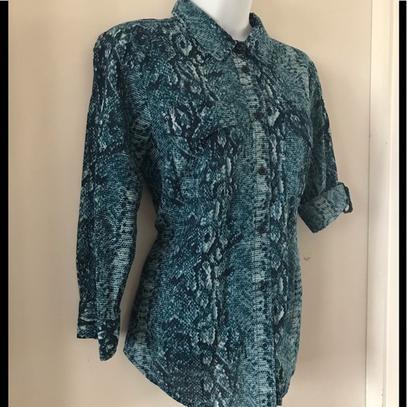 Zac&Rachel Blouse Shirt Snakeskin Print - Picture 2 of 10
